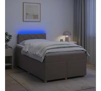 vidaXL Letto Boxspring con materasso con testiera Tortora 120x190 cm Tessuto