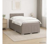 vidaXL Letto Boxspring con materasso con testiera Tortora 120x190 cm Tessuto