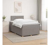 vidaXL Letto box spring con materasso Tortora 120 x 200 cm Tessuto