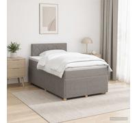 vidaXL Letto boxspring con materasso tortora 120 x 200 cm tessuto, camera da letto alla moda, letto box primavera moderno, testa regolabile, telaio imbottito, soluzione materasso medio fattoria