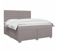 vidaXL Letto box spring con materasso Tortora 140 x 190 cm Tessuto