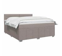 vidaXL Letto box spring con materasso Tortora 140 x 190 cm Tessuto