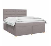 vidaXL Letto box spring con materasso Tortora 140 x 200 cm Tessuto