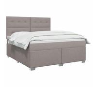 vidaXL Letto box spring con materasso Tortora 140 x 200 cm Tessuto