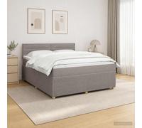 vidaXL Letto box spring con materasso Tortora 140 x 200 cm Tessuto, Letto moderno, testiera regolabile, telaio imbottito, materasso medio solido, stile e comfort