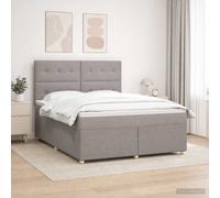vidaXL Letto box spring con materasso Tortora 160 x 200 cm Tessuto