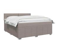 vidaXL Letto box spring con materasso Tortora 160 x 200 cm Tessuto