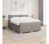 vidaXL Letto box spring con materasso Tortora 180 x 200 cm Tessuto