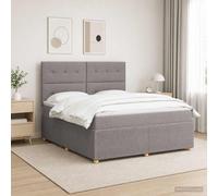 vidaXL Letto box spring con materasso Tortora 180 x 200 cm Tessuto