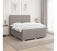 vidaXL Letto box spring con materasso Tortora 180 x 200 cm Tessuto