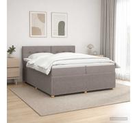 vidaXL Letto a molle con materasso tortora, 200 x 200 cm, in tessuto, elegante camera da letto, moderno letto a molle, testiera regolabile, comodo telaio imbottito