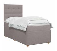 Letto box spring con materasso Tortora 80 x 200 cm Tessuto