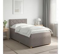 vidaXL Letto box spring con materasso Tortora 80 x 200 cm Tessuto