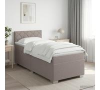 Letto box spring con materasso Tortora 80 x 200 cm Tessuto