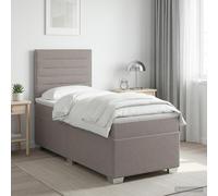 vidaXL Letto box spring con materasso Tortora 80 x 200 cm Tessuto