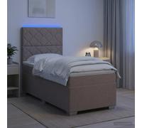 vidaXL Letto box spring con materasso Tortora 80 x 200 cm Tessuto