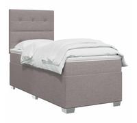 Letto box spring con materasso Tortora 90 x 190 cm Tessuto
