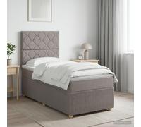 vidaXL Letto box spring con materasso Tortora 90 x 190 cm Tessuto