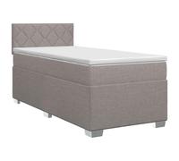 vidaXL Letto box spring con materasso Tortora 90 x 190 cm Tessuto