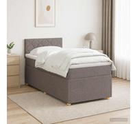 vidaXL Letto box spring con materasso Tortora 90 x 200 cm Tessuto