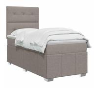 vidaXL Letto box spring con materasso Tortora 90 x 200 cm Tessuto