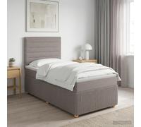 vidaXL Letto boxspring con materasso tortora 90 x 200 cm tessuto, camera moderna, letto imbottito, testiera regolabile, arredamento pratico, materasso a molle, comodo base a doghe
