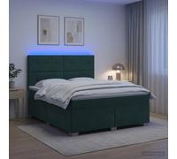 vidaXL Letto box spring con materasso Verde Scuro 140 x 190 cm Velluto