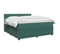 vidaXL Letto box spring con materasso Verde Scuro 140 x 190 cm Velluto