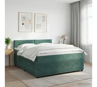 vidaXL Letto box spring con materasso Verde Scuro 140 x 200 cm Velluto