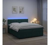 vidaXL Letto box spring con materasso Verde Scuro 140 x 200 cm Velluto