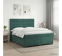vidaXL Letto box spring con materasso Verde Scuro 160 x 200 cm Velluto