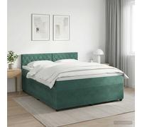 vidaXL Letto box spring con materasso Verde Scuro 180 x 200 cm Velluto