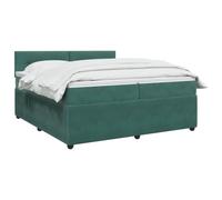vidaXL Letto box spring con materasso Verde Scuro 200 x 200 cm Velluto
