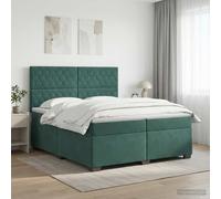 vidaXL Letto box spring con materasso Verde Scuro 200 x 200 cm Velluto
