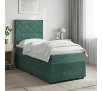 vidaXL Letto box spring con materasso Verde Scuro 80 x 200 cm Velluto