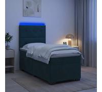 vidaXL Letto box spring con materasso Verde Scuro 90 x 200 cm Velluto