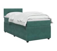vidaXL Letto box spring con materasso Verde Scuro 90 x 200 cm Velluto