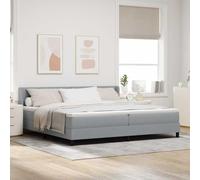vidaXL Letto Box Spring con testiera regolabile grigia chiara, 200 x cm, in tessuto moderno. Copertura rimovibile con schiuma ad alta densità. Mobili per la camera da letto, set materasso e letti mu