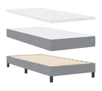 vidaXL Letto Box Spring con testiera regolabile, grigio chiaro, 90 x 190 cm. Design moderno, rivestimento rimovibile, schiuma ad alta densità. Mobili per la camera da letto, set materasso letto mult