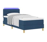 vidaXL Letto Box Spring e Materasso & LED Blu 80x200 cm Tessuto