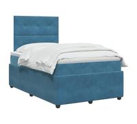 vidaXL Letto Box Spring LED con Materasso Blu 120 x 190 cm Velluto