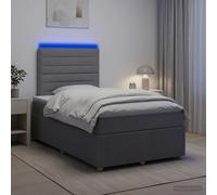vidaXL Letto Box Spring LED con Materasso Grigio Chiaro 120 x 190 cm