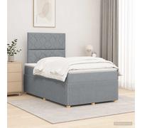 vidaXL Letto Box Spring LED con Materasso Grigio Chiaro 120 x 200 cm