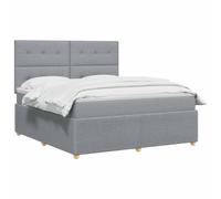 vidaXL Letto Box Spring LED con Materasso Grigio Chiaro 140 x 190 cm