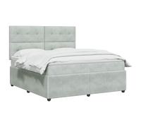 vidaXL Letto Box Spring LED con Materasso Grigio Chiaro 180 x 200 cm
