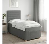 vidaXL Letto Box Spring LED con Materasso Grigio Scuro 100 x 200 cm
