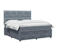 vidaXL Letto Box Spring LED con Materasso Grigio Scuro 180 x 200 cm