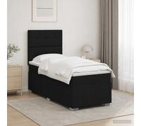 Letto Box Spring LED con Materasso Nero 80 x 200 cm Tessuto
