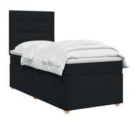 vidaXL Letto Box Spring LED con Materasso Nero 90 x 200 cm Tessuto
