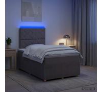 vidaXL Letto Box Spring LED con Materasso Tortora 120 x 190 cm Tessuto
